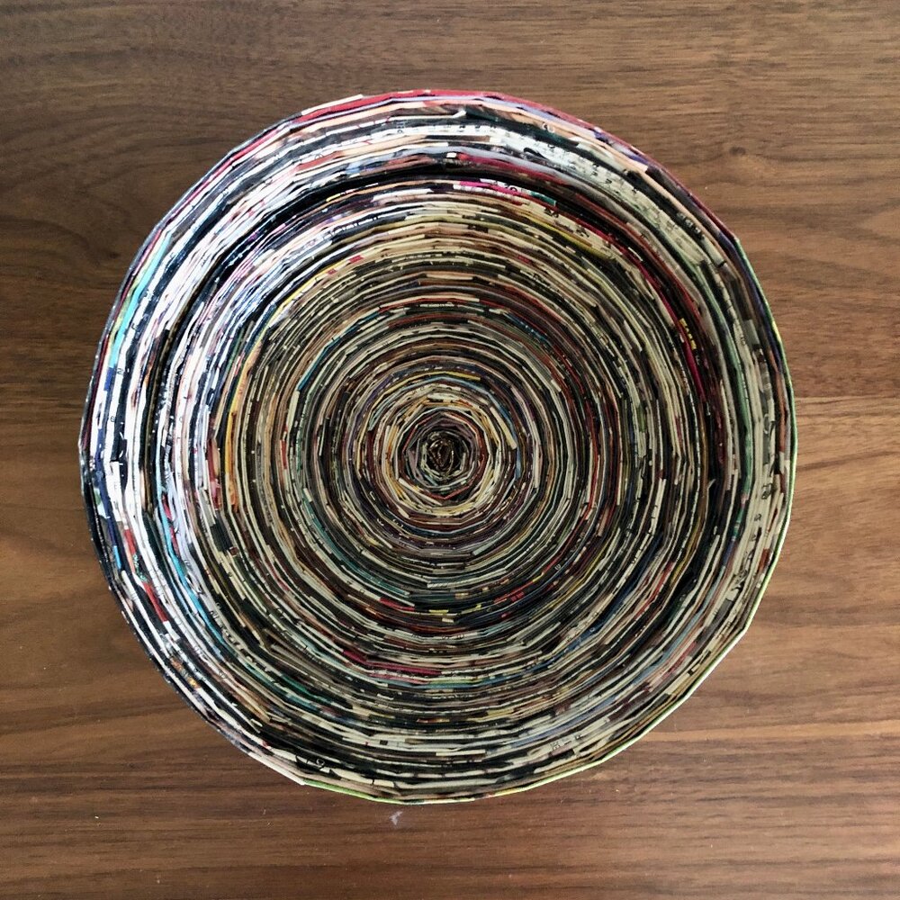 Handmade Upcycled Decorative Magazine Bowl - Picture 3 of 7